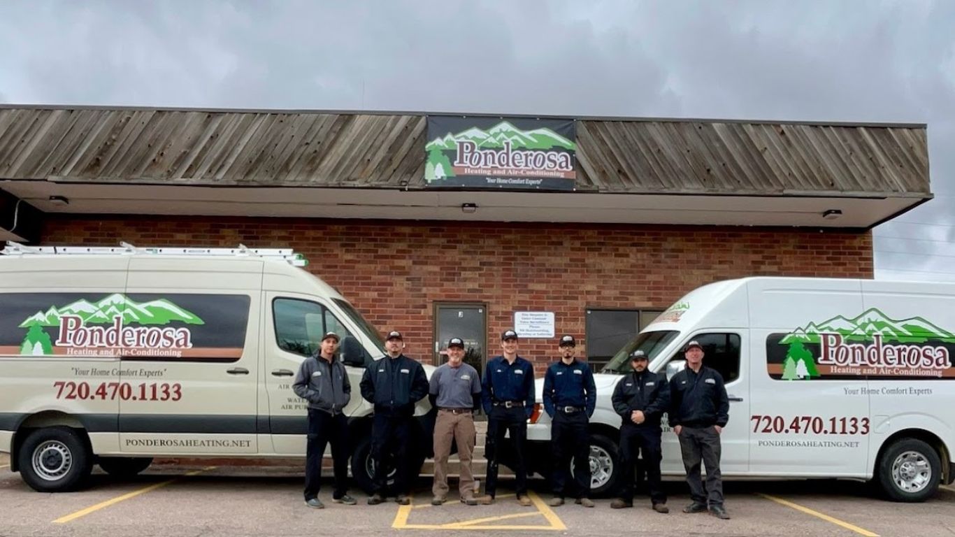 ponderosa heating and air conditioning team, location, and team