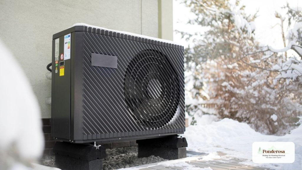 An air conditioner sitting outside in the snow (1)
